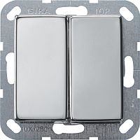 Выключатель кнопочный без рамки Gira System55 2-кл. хром картинка